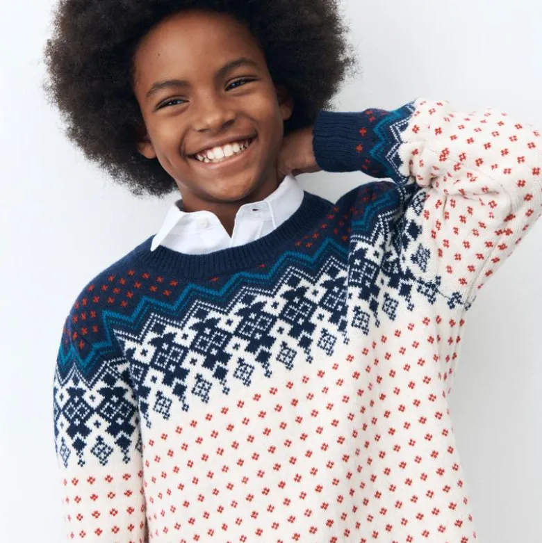 Kids' vintage Fair Isle sweater in wool blend