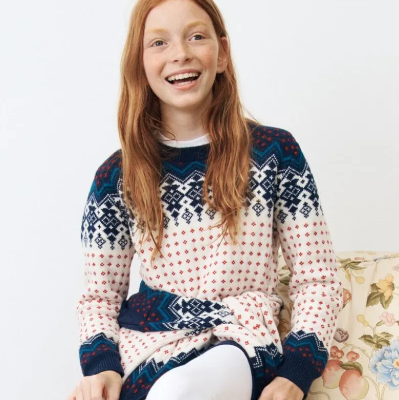 Kids' vintage Fair Isle sweater in wool blend