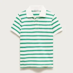 Kids' washed piqué polo shirt in stripe