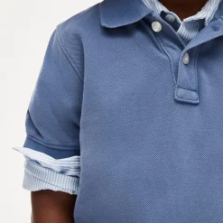 Kids' washed piqué polo shirt