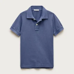 Kids' washed piqué polo shirt