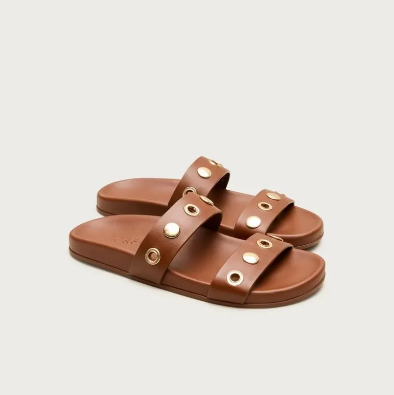 Kira grommet sandals in leather