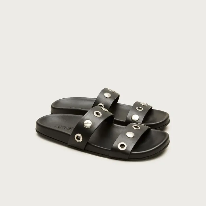 Kira grommet sandals in leather