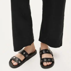 Kira grommet sandals in leather