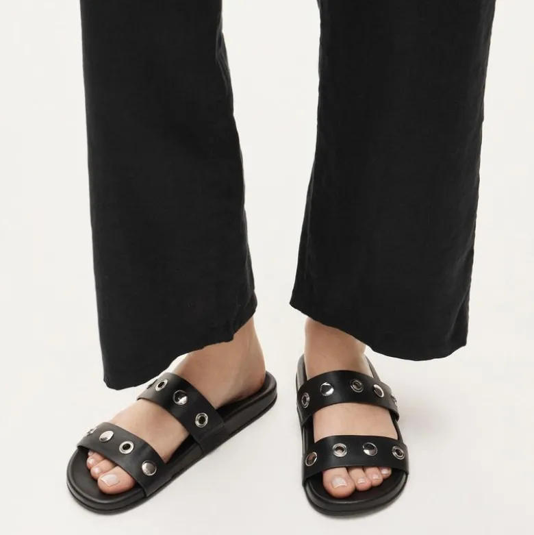 Kira grommet sandals in leather