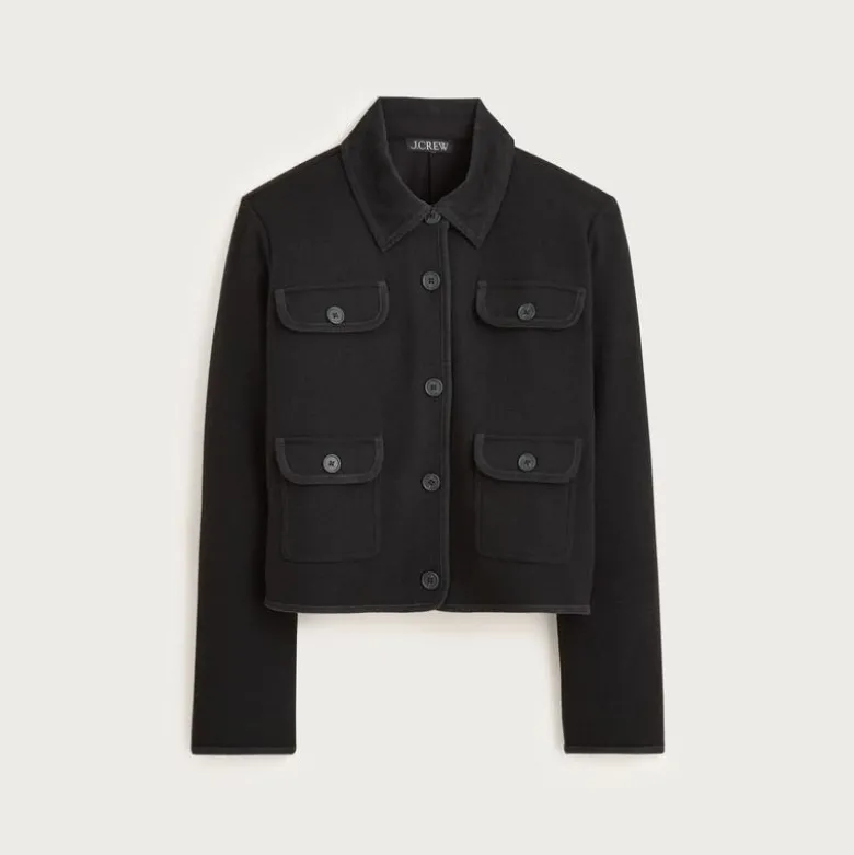 Knit jacket in wool blend