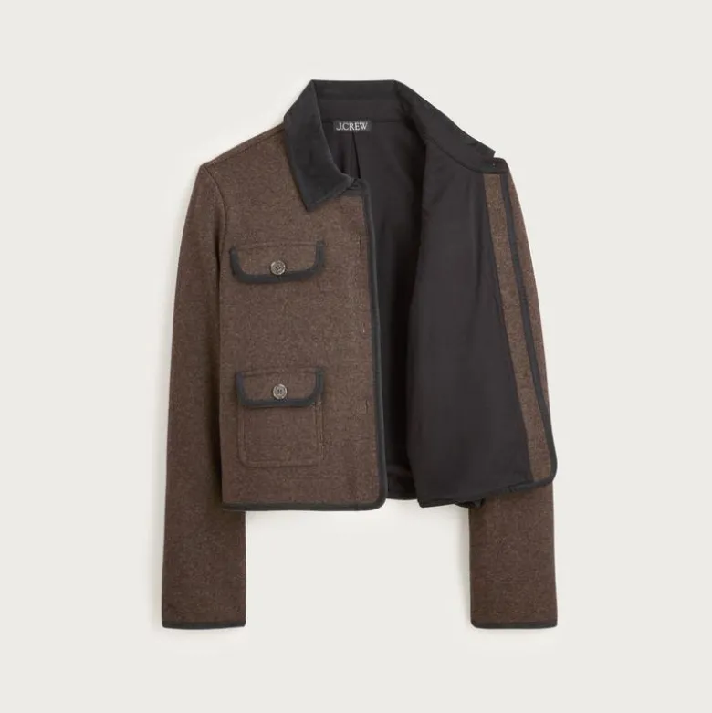 Knit jacket in wool blend