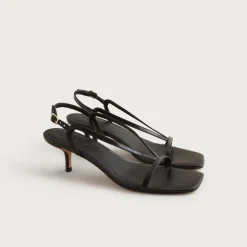 Krista slingback kitten-heel sandals in leather