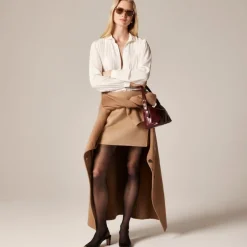 Lace-trim button-up shirt with club collar