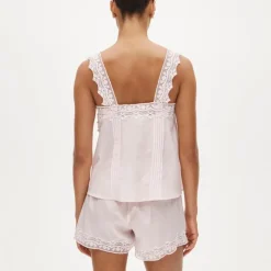 Lace-trim camisole pajama set