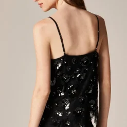 Lace-trim camisole with embellishments
