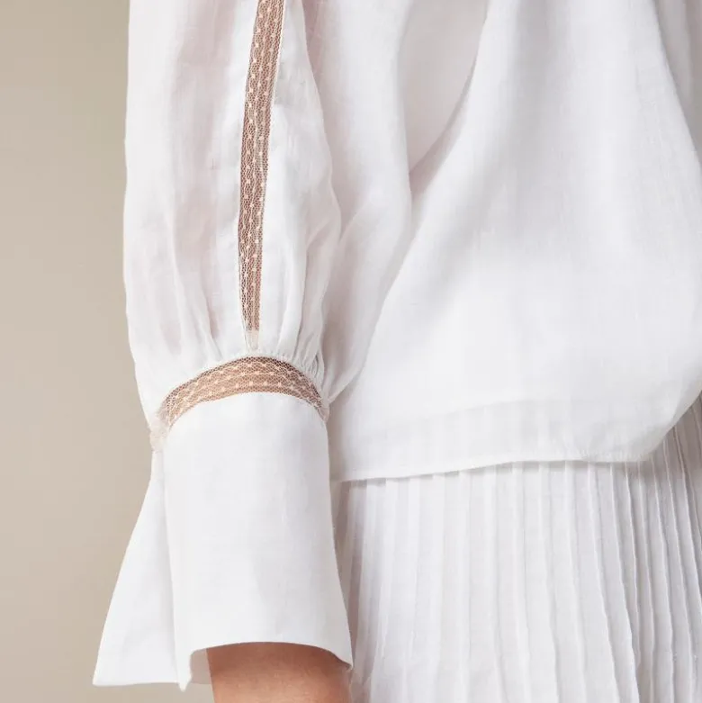 Lace-trim gathered top