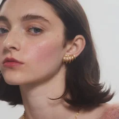 Lady Grey cage clip-on earrings