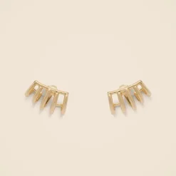 Lady Grey cage clip-on earrings