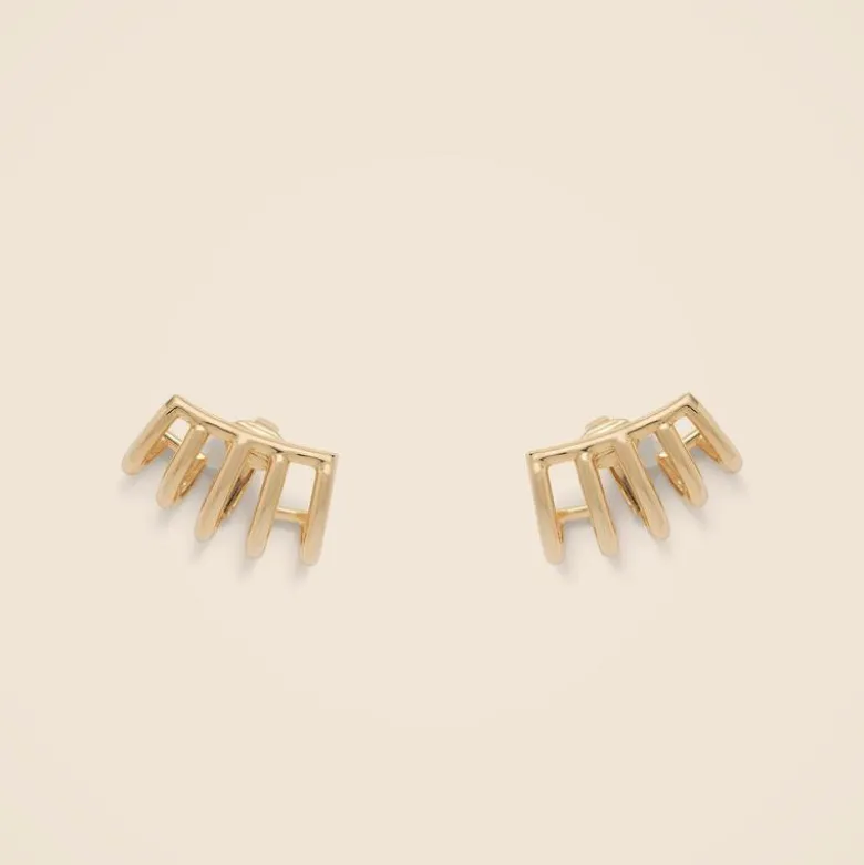 Lady Grey cage clip-on earrings