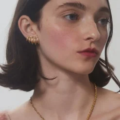 Lady Grey cage clip-on earrings