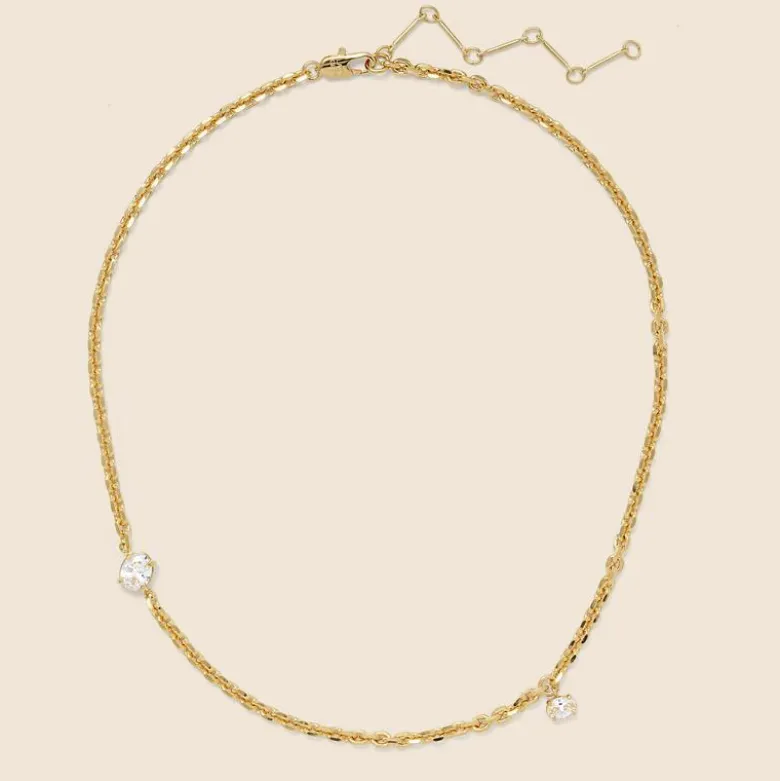 Lady Grey crystal tilt necklace