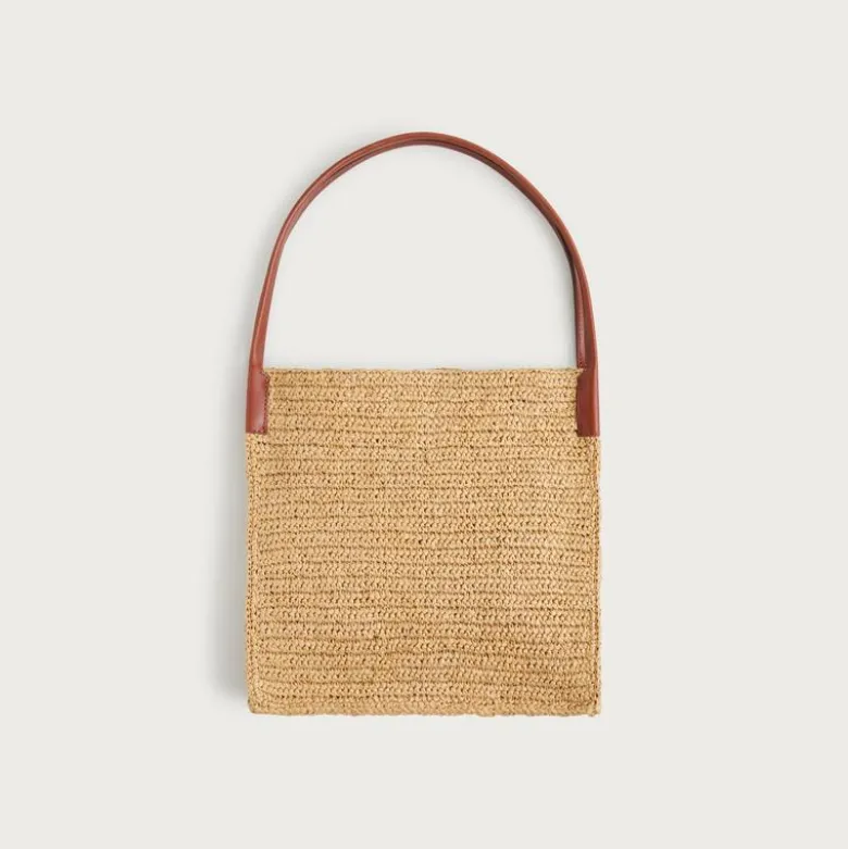 Large handknotted packable tote bag