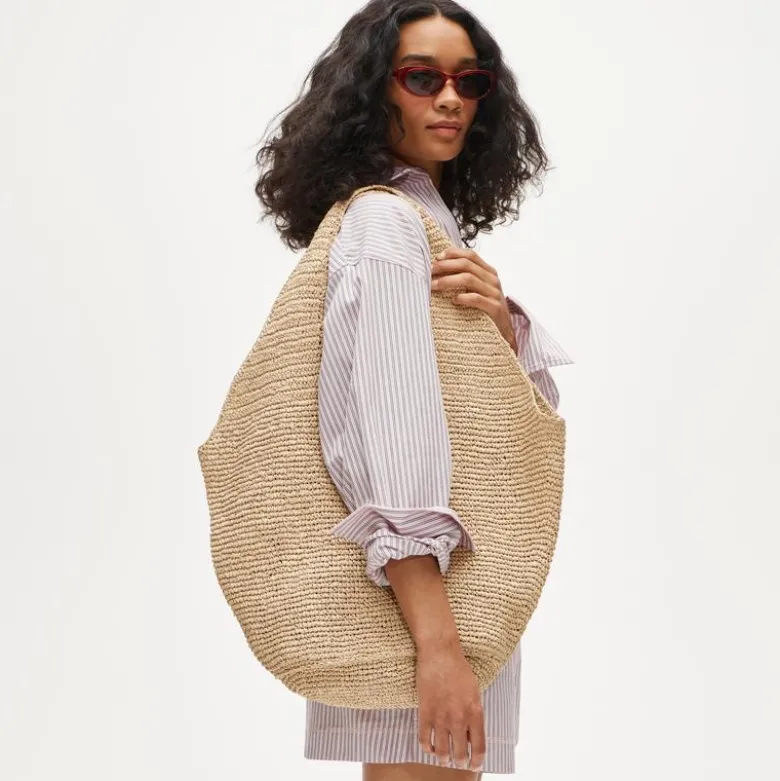 Large handknotted straw tote