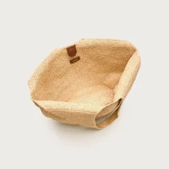 Large handknotted straw tote