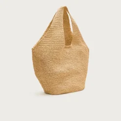 Large handknotted straw tote
