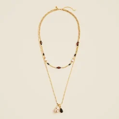 Layered charm necklaces set