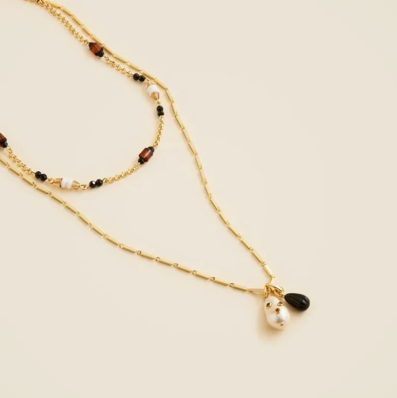 Layered charm necklaces set