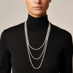 Layered crystal necklace