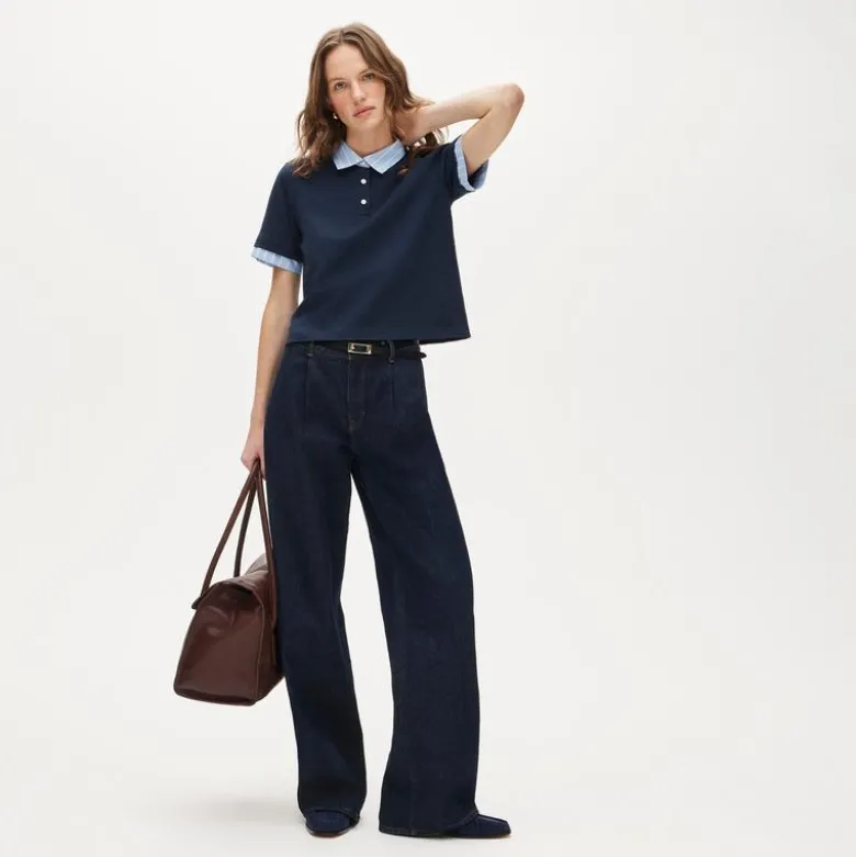 Layered polo shirt in mariner cotton
