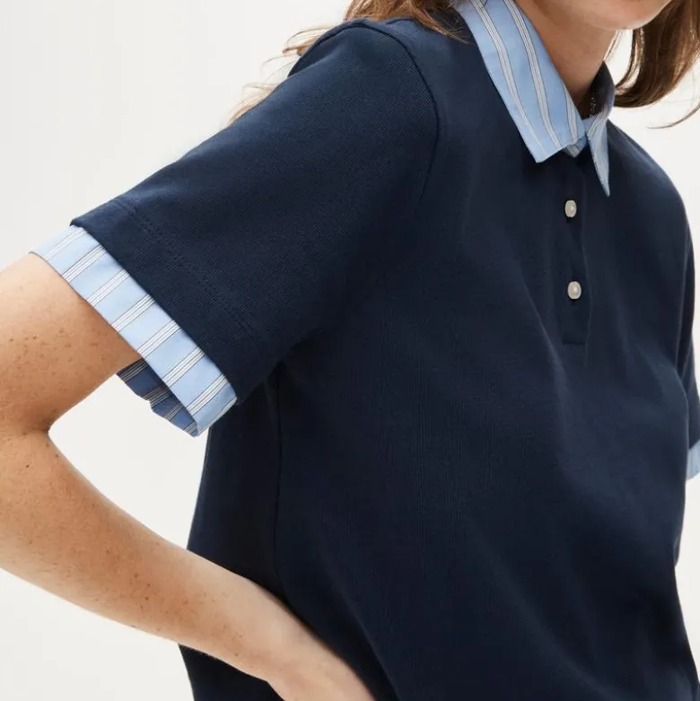 Layered polo shirt in mariner cotton
