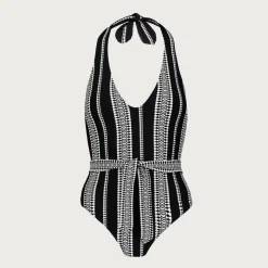 lemlem Luchia deep-V belted one-piece