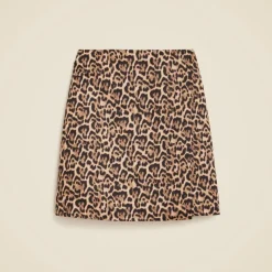 Leopard-print wrap skirt in duchesse satin