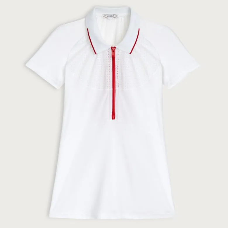 L'Etoile Sport™ mesh zip performance polo shirt