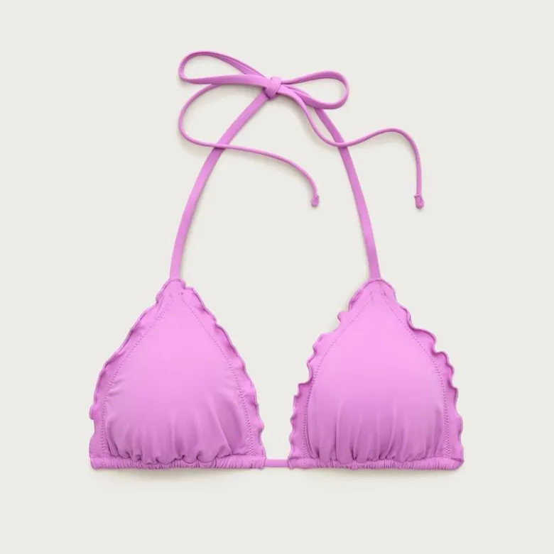 Lettuce-trim string bikini top