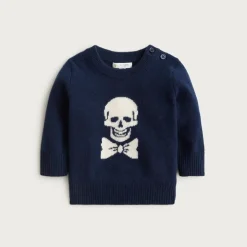Limited-edition baby cashmere skull crewneck sweater
