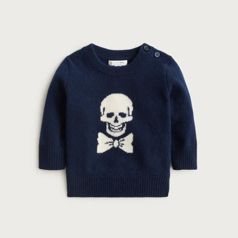 Limited-edition baby cashmere skull crewneck sweater