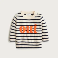 Limited-edition baby cashmere "oui" crewneck sweater