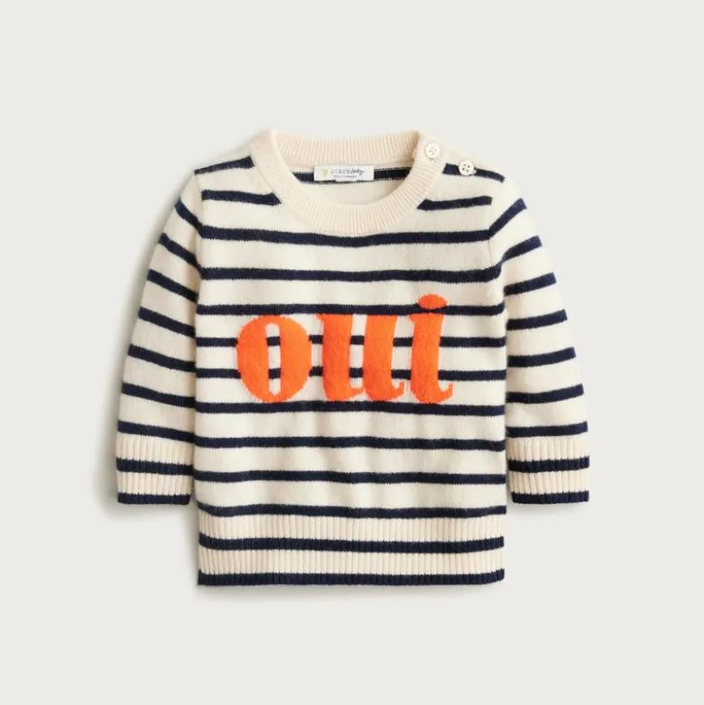 Limited-edition baby cashmere "oui" crewneck sweater