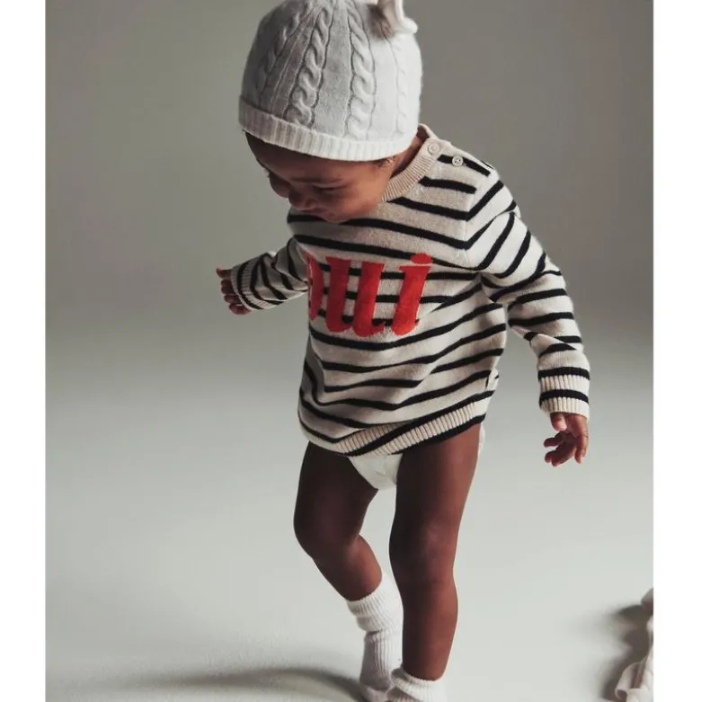 Limited-edition baby cashmere "oui" crewneck sweater