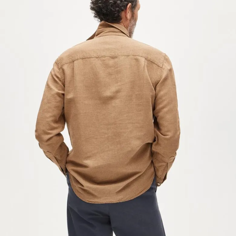 Linen-cotton blend twill shirt