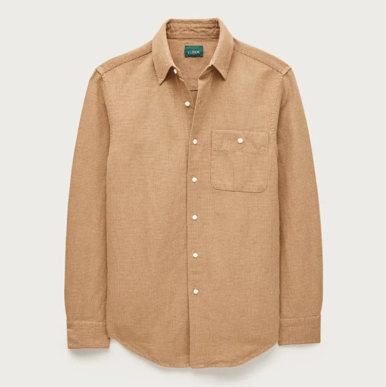 Linen-cotton blend twill shirt