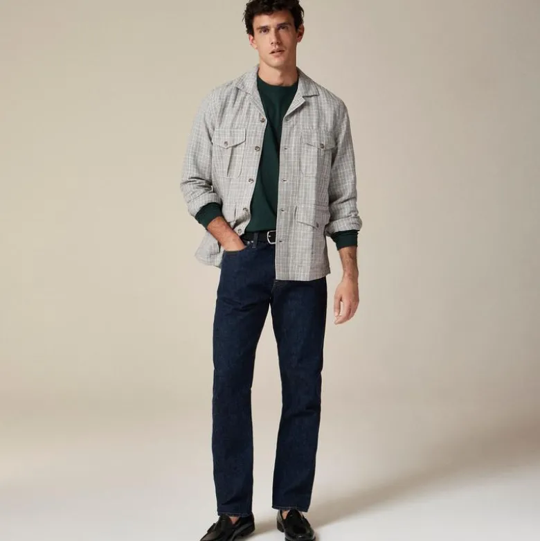 Linen-cotton blend twill shirt-jacket