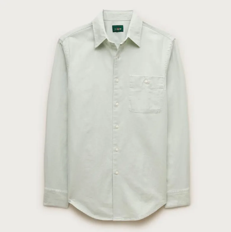 Linen-cotton blend twill shirt