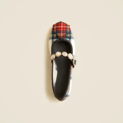 Logan embellished Mary Jane ballet flats in tartan