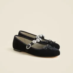 Logan embellished Mary Jane ballet flats in velvet