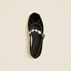 Logan embellished Mary Jane ballet flats in velvet