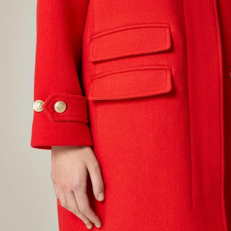 Long Toscana coat in Italian stadium-cloth wool blend