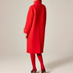 Long Toscana coat in Italian stadium-cloth wool blend