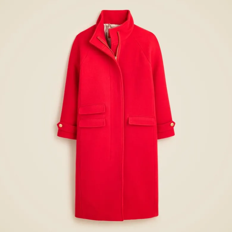 Long Toscana coat in Italian stadium-cloth wool blend