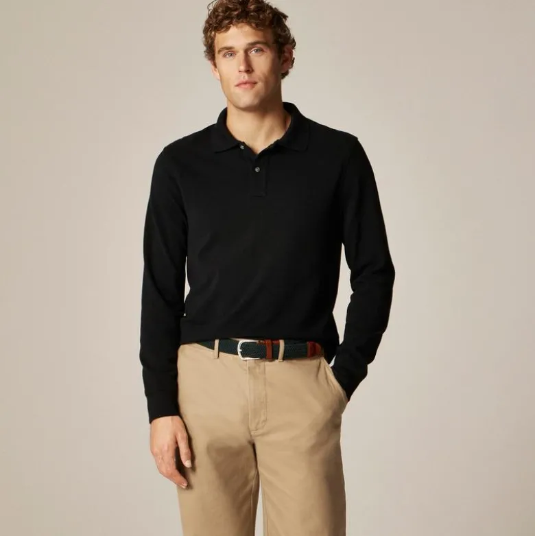Long-sleeve classic piqué polo shirt